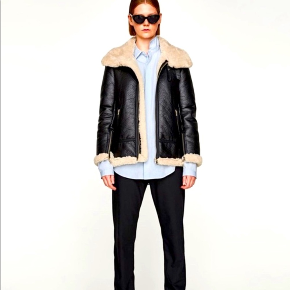 Zara Aviator Shearling Jacket